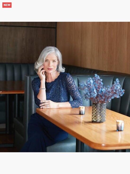 Long 3/4 Sleeve Lace Bodice Chiffon Gown Mother of the Bride Dress - Picture 4 of 6